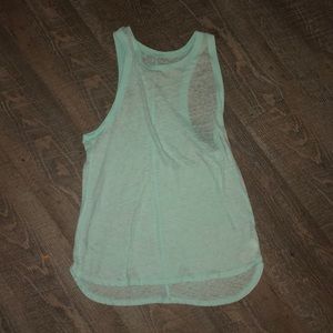 light blue razorback tank top